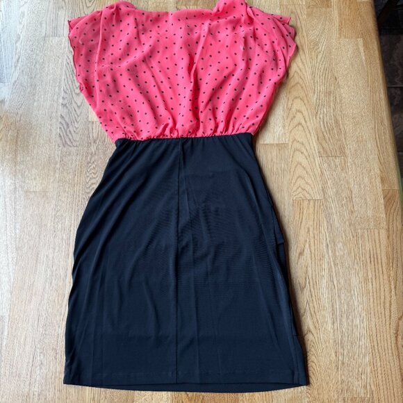 Enfocus Studio Two Toned Dress Coral Black Career Size 4 - Picture 3 of 6